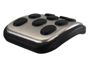 Ford Mustang Pedal Cover Kit - Ford Racing - Aluminum and Urethane Special Edition - Brushed Aluminum - `94-`02